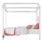 Rapunzel White Wood Full Canopy Bed (Oversized)