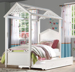 Rapunzel White Wood Full Canopy Bed (Oversized)