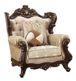 Shalisa Beige Patterned Fabric/Walnut Finish Chair