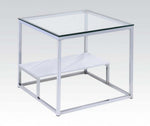 Ruben Chrome & Clear Glass Square End Table