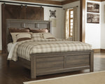 Juararo Dark Brown Wood Queen Panel Bed