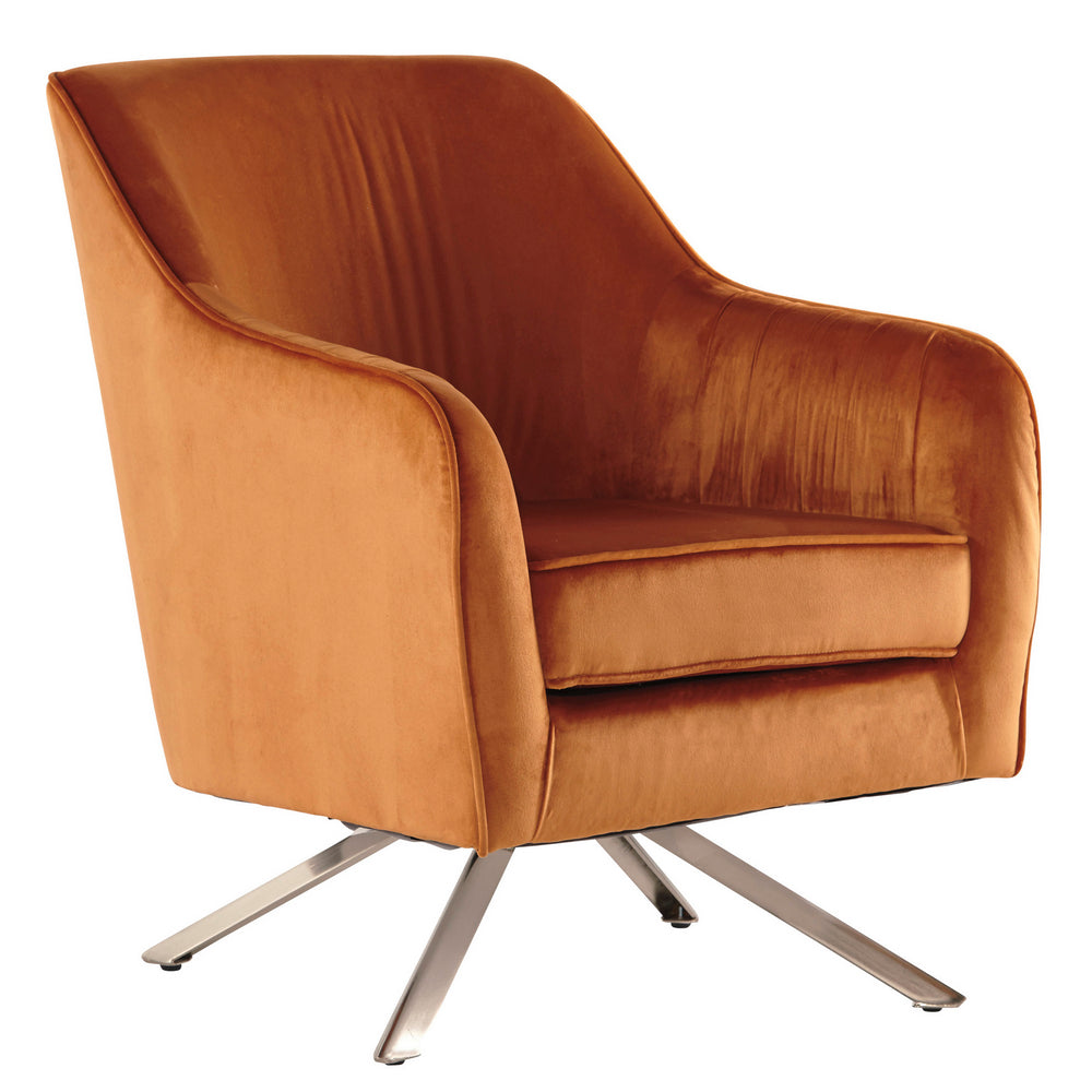 Hangar Orange Velvet Accent Chair