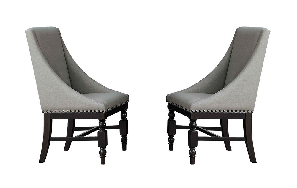 Reid 2 Cherry Wood/Fabric Arm Chairs