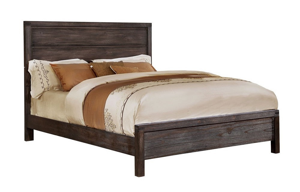 Rexburg Wire-Brushed Rustic Brown King Bed