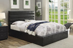 Riverbend Black Leatherette King Bed with Lift-Top Storage