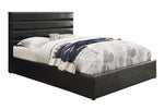 Riverbend Black Leatherette Queen Bed with Lift-Top Storage