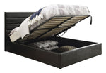 Riverbend Black Leatherette Queen Bed with Lift-Top Storage