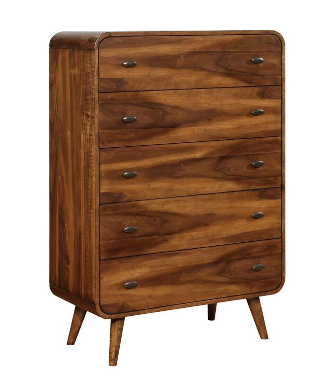 Robyn Dark Walnut Wood 5-Drawer Chest