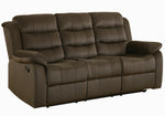 Rodman 3-Pc Olive Brown Velvet Manual Recliner Sofa Set