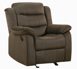 Rodman 3-Pc Olive Brown Velvet Manual Recliner Sofa Set