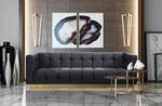 Roma Grey Velvet Button Tufted Sofa