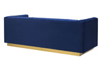 Roma Navy Velvet Button Tufted Sofa