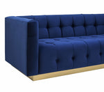 Roma Navy Velvet Button Tufted Sofa