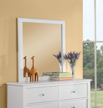 Rosario White Wood 6-Drawer Dresser with Mirror