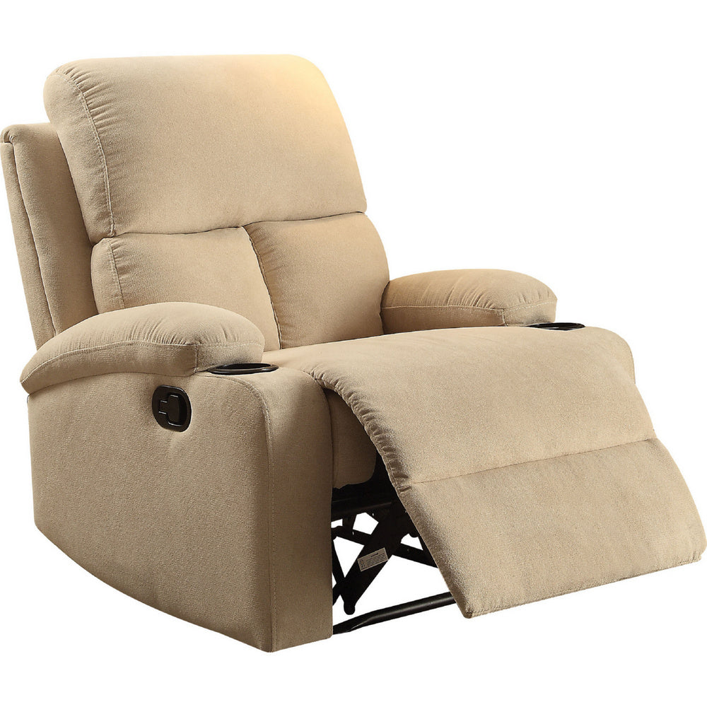 Rosia Beige Linen Manual Recliner