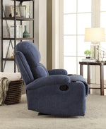 Rosia Blue Linen Manual Recliner