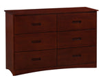 Rowe Dark Cherry Wood 6-Drawer Dresser