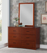 Rowe Dark Cherry Wood 6-Drawer Dresser