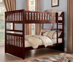 Rowe Dark Cherry Wood Full Bunk Bed