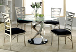 Roxo 2 Silver Metal/Black Fabric Side Chairs