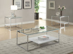 Ruben Chrome & Clear Glass Square End Table