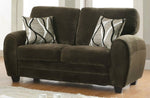 Rubin 3-Pc Chocolate Microfiber Sofa Set