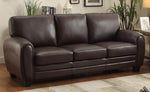 Rubin 3-Pc Dark Brown Bonded Leather Match Sofa Set