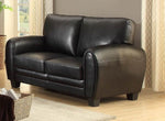 Rubin Black Bonded Leather Match Loveseat