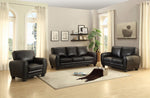 Rubin Black Bonded Leather Match Loveseat