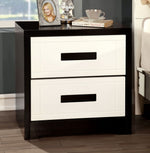 Rutger White/Black Wood Nightstand