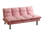 Saratoga Pink Microfiber Futon Sofa