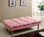 Saratoga Pink Microfiber Futon Sofa