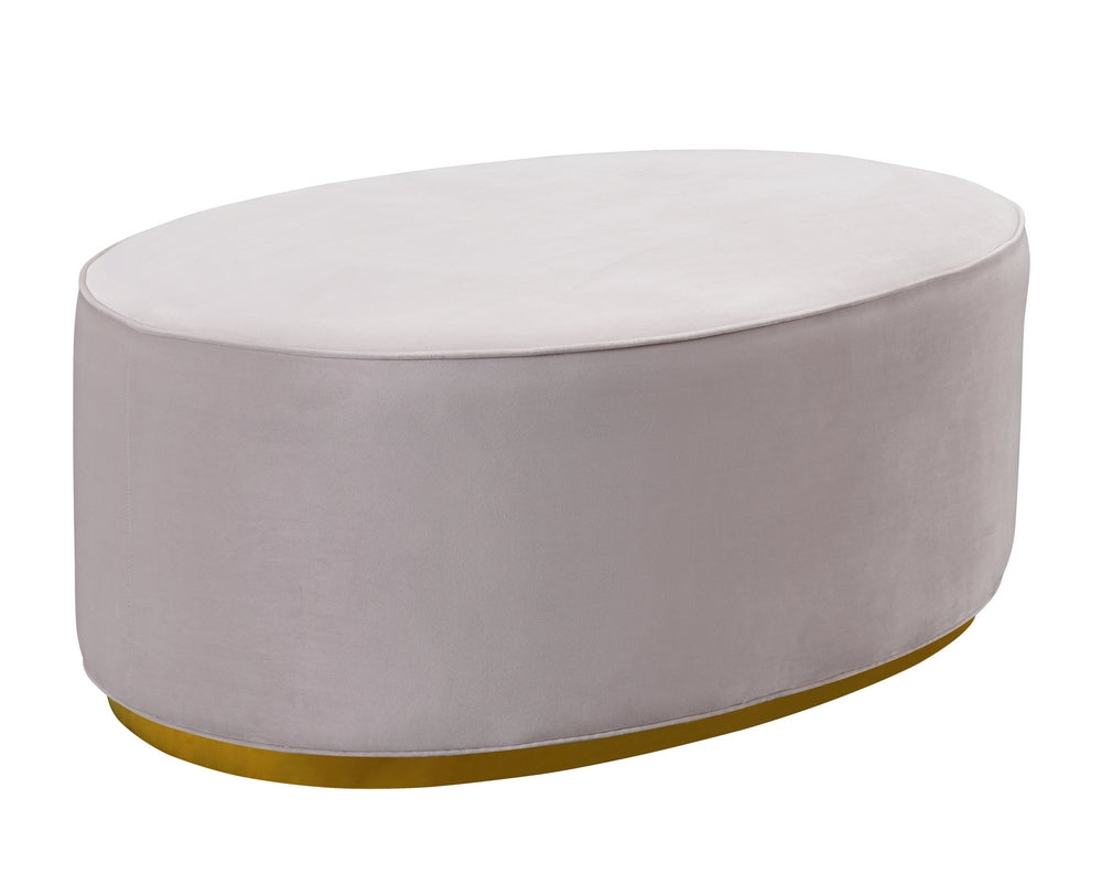 Scarlett Blush Velvet Large Oval Ottoman