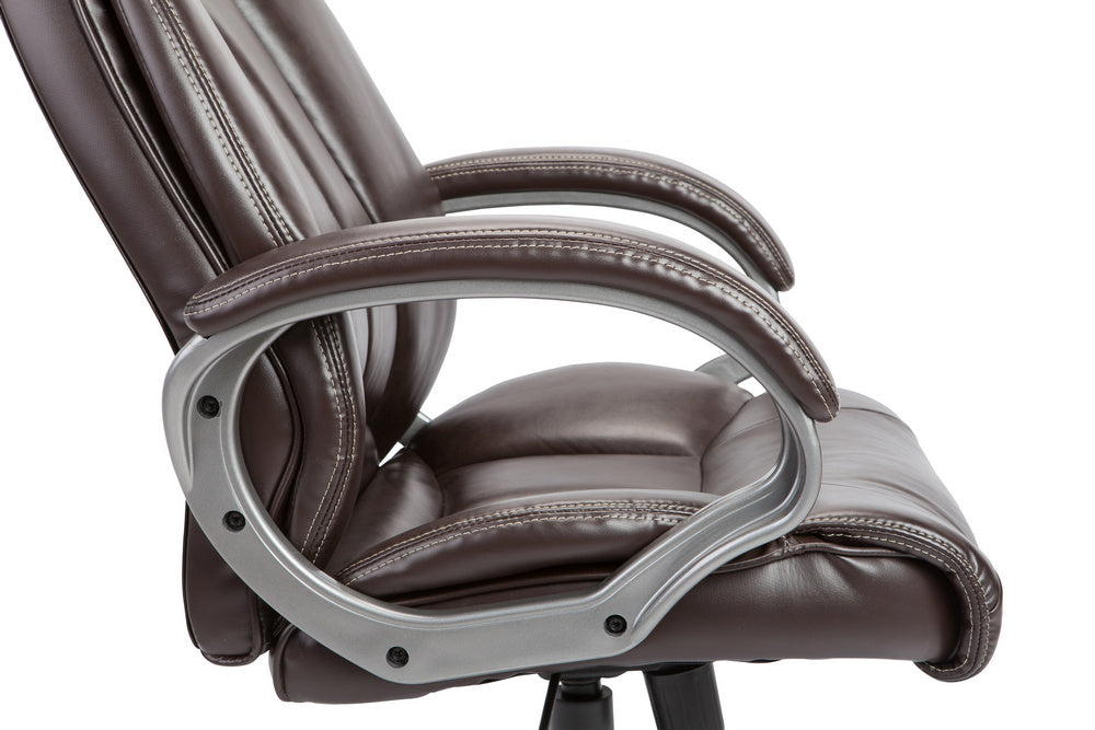 Scilla Brown PU Leather Adjustable Swivel Office Chair