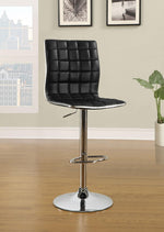 Scout 2 Chrome Bar Stools with Black Leatherette Covered Seat