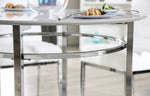 Serena White Faux Marble/Chrome Dining Table