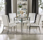 Serena White Faux Marble/Chrome Dining Table