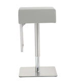 Seville Light Grey Vegan Leather/Steel Bar Stool