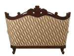 Shalisa Beige Patterned Fabric/Walnut Finish Loveseat