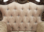 Shalisa Beige Patterned Fabric/Walnut Finish Sofa (Oversized)