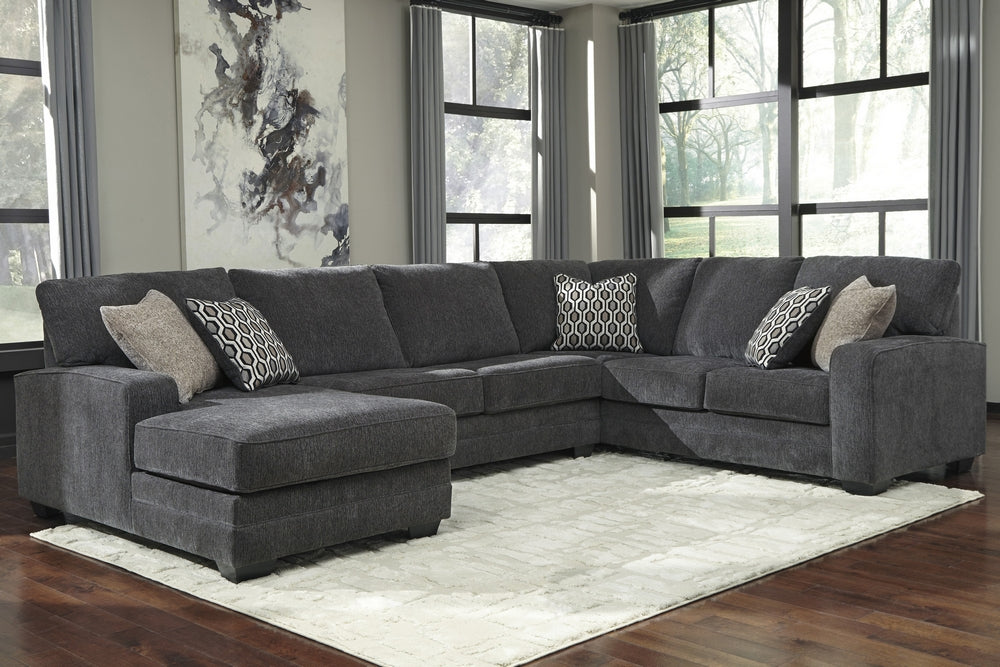 Tracling 3-Pc Slate LAF Sectional (Oversized)