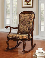 Sharan Cherry Wood/Fabric Rocking Chair