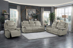 Shola Light Gray Fabric Manual Recliner Loveseat