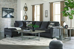 Abinger 2-Pc Smoke Chenille LAF Sectional with Sleeper (Oversized)