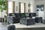 Abinger 2-Pc Smoke Chenille RAF Sectional with Sleeper (Oversized)