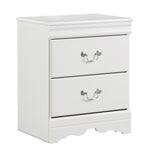 Anarasia White Wood 2-Drawer Nightstand