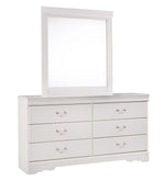 Anarasia White Wood 6-Drawer Dresser