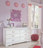 Anarasia White Wood 6-Drawer Dresser