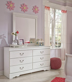 Anarasia White Wood 6-Drawer Dresser