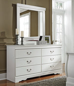 Anarasia White Wood 6-Drawer Dresser